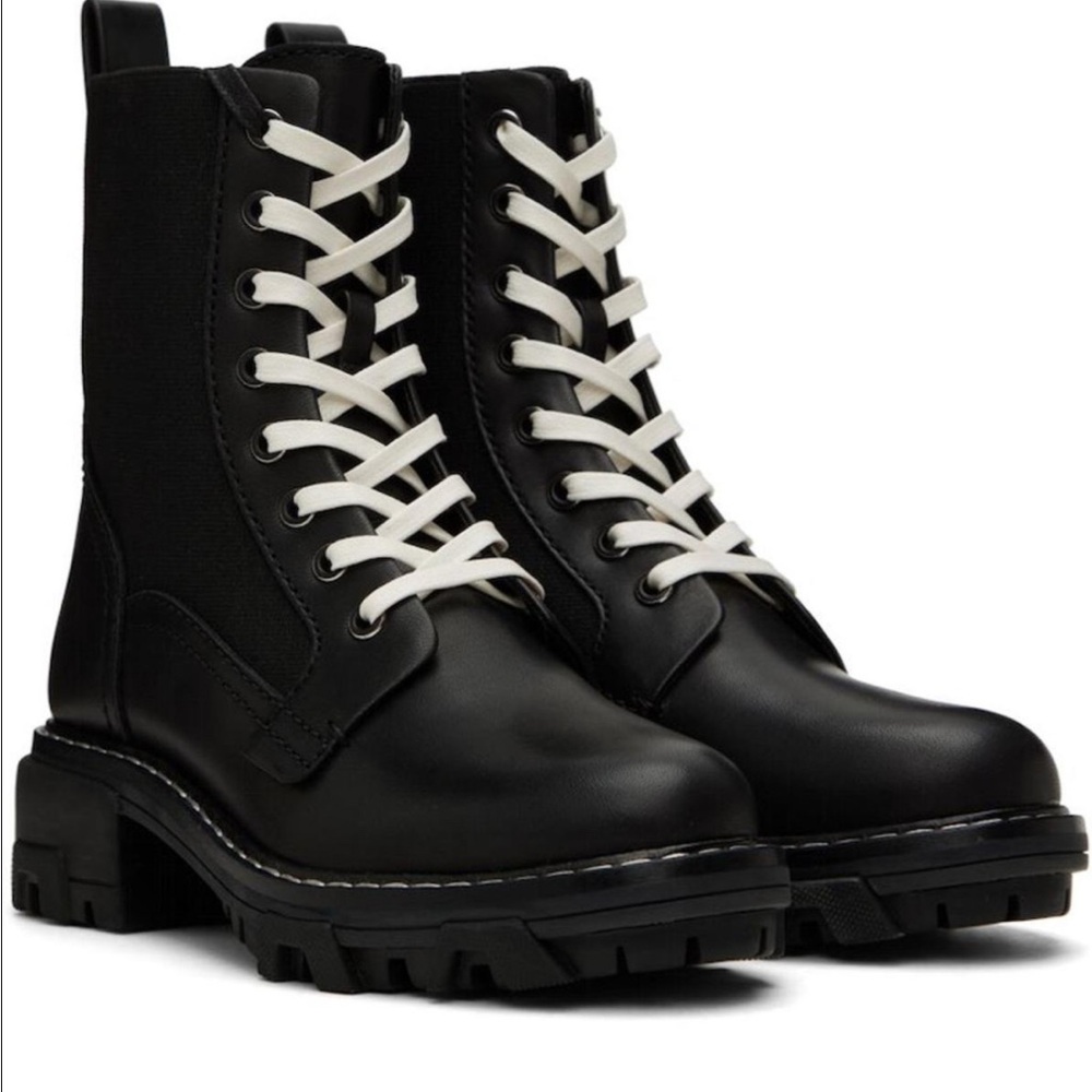 Rag & Bone Women's Shiloh Combat Boots Black Size 6.5 Lace Up New w Box and Bag